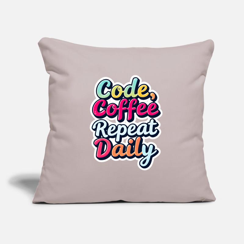 Code Sleep Debug Repeat Programmer Shirt Housse de coussin décorative 45 x 45 cm