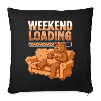 Charge du week-end : Bear sur le canapé - Housse de coussin décorative 45 x 45 cm - noir - Devant