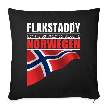 Flakstadøy - Sofakissenbezug 45 x 45 cm - Schwarz - Vorne