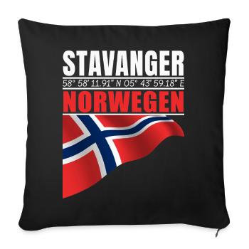Stavanger - Housse de coussin décorative 45 x 45 cm - noir - Devant
