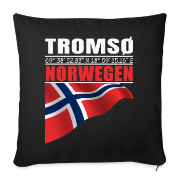Tromsø - Sofakissenbezug 45 x 45 cm - Schwarz - Vorne