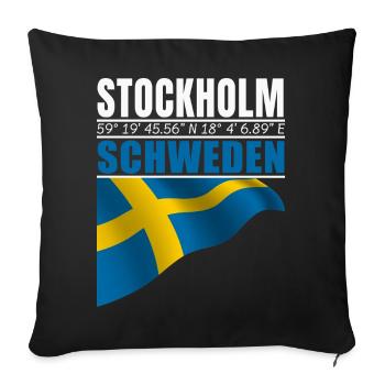 Stockholm - Sofa pillowcase 17,3'' x 17,3'' (45 x 45 cm) - black - Front