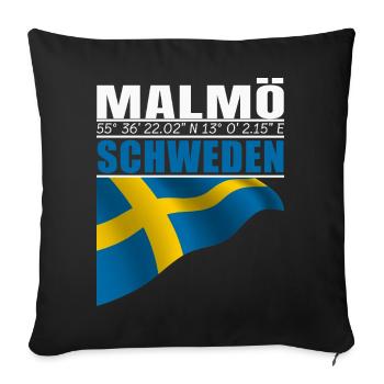 Malmö - Sofakissenbezug 45 x 45 cm - Schwarz - Vorne