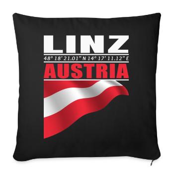 Linz - Sofa pillowcase 17,3'' x 17,3'' (45 x 45 cm) - black - Front