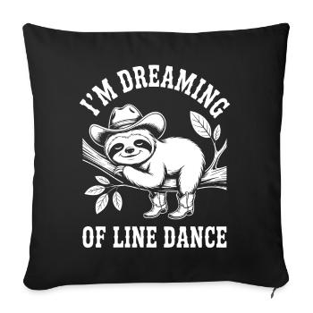 Danse en ligne du cowboy paresseux - Housse de coussin décorative 45 x 45 cm - noir - Devant