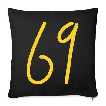 69 - Sofa pillowcase 17,3'' x 17,3'' (45 x 45 cm) - black - Front