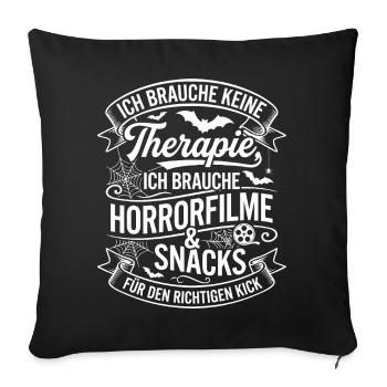 Horror Movies & Snacks Kick - Sofa pillowcase 17,3'' x 17,3'' (45 x 45 cm) - black - Front
