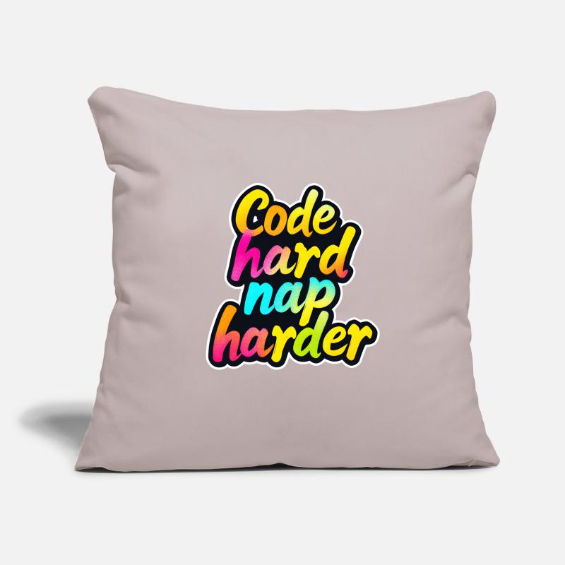 Code Hard Nap Harder Funny Programmer Tee Housse de coussin décorative 45 x 45 cm