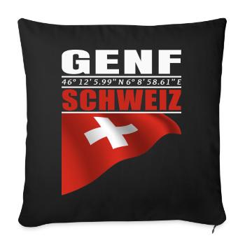 Genf - Sofakissenbezug 45 x 45 cm - Schwarz - Vorne