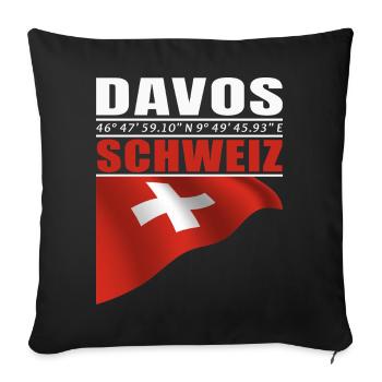 Davos - Sofakissenbezug 45 x 45 cm - Schwarz - Vorne