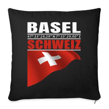 Bâle - Housse de coussin décorative 45 x 45 cm - noir - Devant