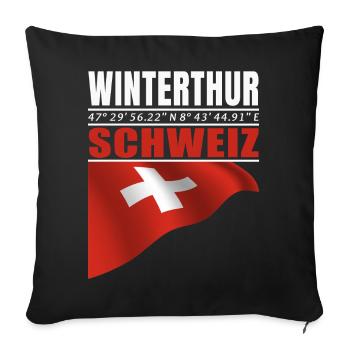 Winterthur - Sofakissenbezug 45 x 45 cm - Schwarz - Vorne