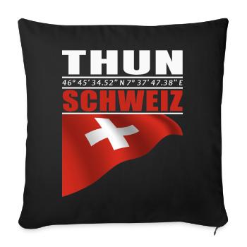 Thun - Sofakissenbezug 45 x 45 cm - Schwarz - Vorne