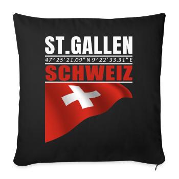 St. Gallen - Sofa pillowcase 17,3'' x 17,3'' (45 x 45 cm) - black - Front