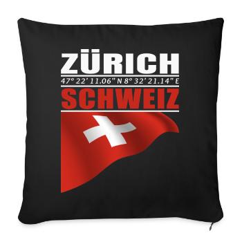 Zurich - Housse de coussin décorative 45 x 45 cm - noir - Devant