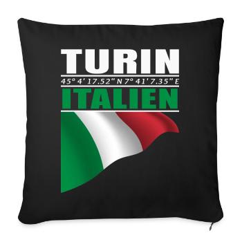 Turin - Sofa pillowcase 17,3'' x 17,3'' (45 x 45 cm) - black - Front