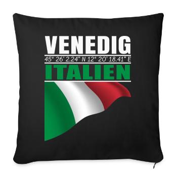Venise - Housse de coussin décorative 45 x 45 cm - noir - Devant