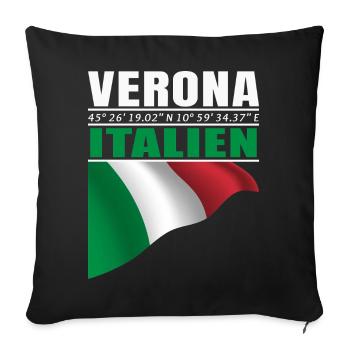 Vérone - Housse de coussin décorative 45 x 45 cm - noir - Devant