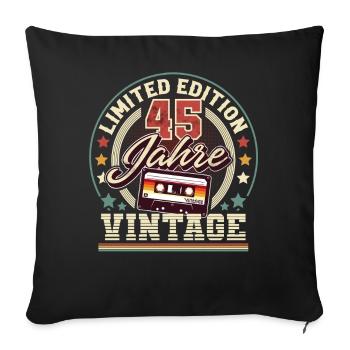 45th Birthday Vintage Cassette - Sofa pillowcase 17,3'' x 17,3'' (45 x 45 cm) - black - Front