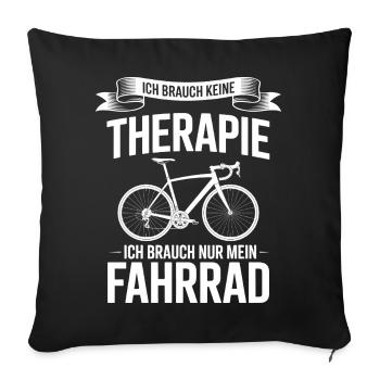 Je n’ai pas besoin de thérapie, j’ai besoin d’un vélo - Housse de coussin décorative 45 x 45 cm - noir - Devant