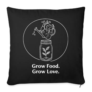 Organic horticulture, sustainable agriculture - Sofa pillowcase 17,3'' x 17,3'' (45 x 45 cm) - black - Front
