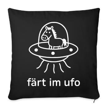 Horse in the UFO – Funny equestrian sport - Sofa pillowcase 17,3'' x 17,3'' (45 x 45 cm) - black - Front