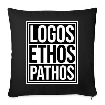 Logos Ethos Pathos Rhétorique Étudiant en Philosophie - Housse de coussin décorative 45 x 45 cm - noir - Devant
