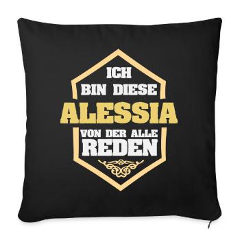 Alessia - Sofakissenbezug 45 x 45 cm - Schwarz - Vorne