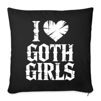 I Heart Goth Girls - Sofa pillowcase 17,3'' x 17,3'' (45 x 45 cm) - black - Front