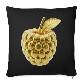 Golden Raspberry Motif - Sofa pillowcase 17,3'' x 17,3'' (45 x 45 cm) - black - Front