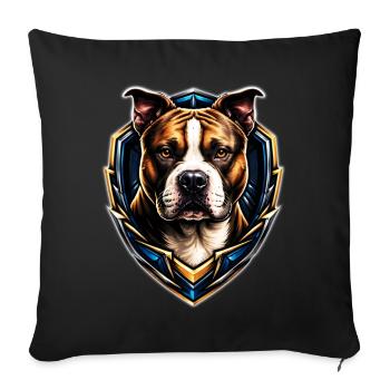 American Staffordshire Head - Housse de coussin décorative 45 x 45 cm - noir - Devant
