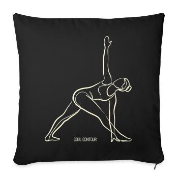 SOUL CONTOUR - Trikonasana - Sofa pillowcase 17,3'' x 17,3'' (45 x 45 cm) - black - Front