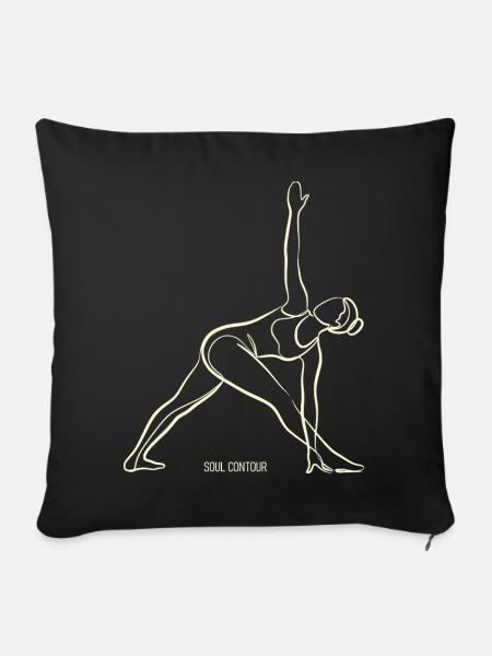 SOUL CONTOUR - Trikonasana - Sofakissenbezug 45 x 45 cm - Schwarz