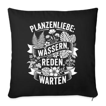 L’amour des plantes : arroser, parler, attendre - Housse de coussin décorative 45 x 45 cm - noir - Devant