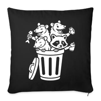Allée des poubelles - Housse de coussin décorative 45 x 45 cm - noir - Devant