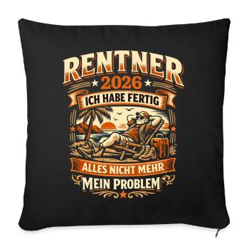 Cadeau de retraité 2026 que j’ai terminé drôle - Housse de coussin décorative 45 x 45 cm - noir - Devant