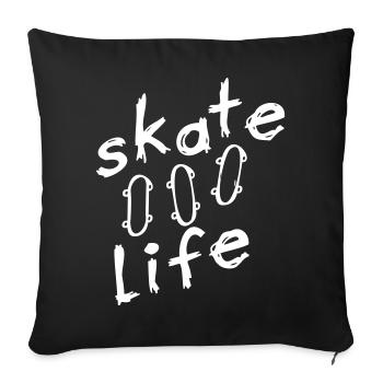 Patin - Housse de coussin décorative 45 x 45 cm - noir - Devant