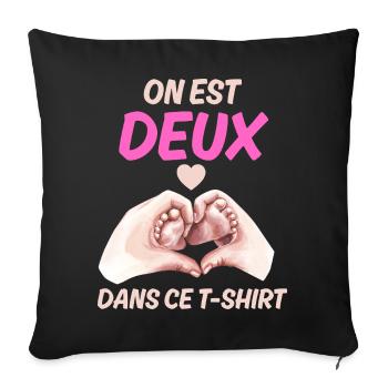 Announcement Baby Message Love Pregnancy - Sofa pillowcase 17,3'' x 17,3'' (45 x 45 cm) - black - Front