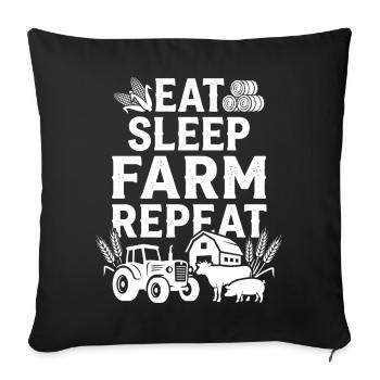 Terre de Répétition de la Ferme Manger Sommeil - Housse de coussin décorative 45 x 45 cm - noir - Devant