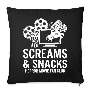Screams and Snacks Horror Movie Club - Sofa pillowcase 17,3'' x 17,3'' (45 x 45 cm) - black - Front