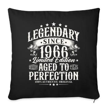Cadeau d’anniversaire légendaire depuis 1966 - Housse de coussin décorative 45 x 45 cm - noir - Devant