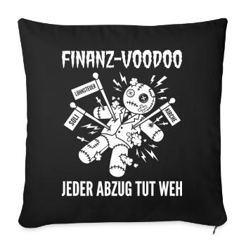 Poupée vaudou financière Chaque empreinte fait mal - Housse de coussin décorative 45 x 45 cm - noir - Devant