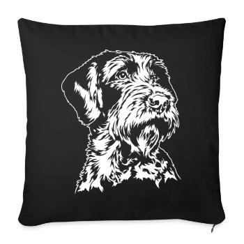 Korthals griffon Chiens portrait Chiens Chiens de chasse Wilsigns - Housse de coussin décorative 45 x 45 cm - noir - Devant