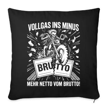 Full throttle into the red, motorcycle skeleton - Sofa pillowcase 17,3'' x 17,3'' (45 x 45 cm) - black - Front