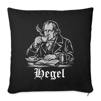 Philosopher Hegel is drinking Coffee - Sofa pillowcase 17,3'' x 17,3'' (45 x 45 cm) - black - Front