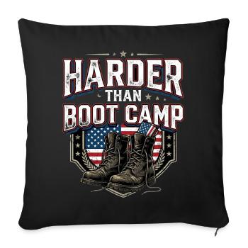 Mama de l’armée plus dur que le camp d’entraînement - Housse de coussin décorative 45 x 45 cm - noir - Devant