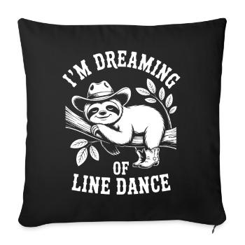 Le paresseux rêve de danse en ligne - Housse de coussin décorative 45 x 45 cm - noir - Devant