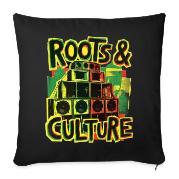 Roots Reggae Dub - Sofakissenbezug 45 x 45 cm - Schwarz - Vorne
