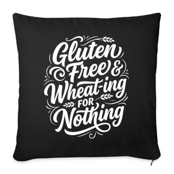 Gluten Free Nothing Humor Saying - Sofa pillowcase 17,3'' x 17,3'' (45 x 45 cm) - black - Front