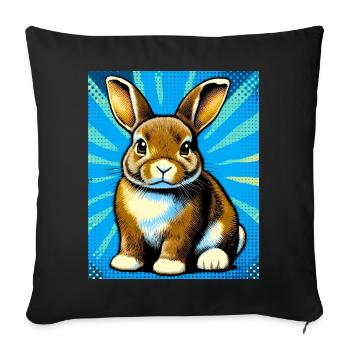 lapin - Housse de coussin décorative 45 x 45 cm - noir - Devant